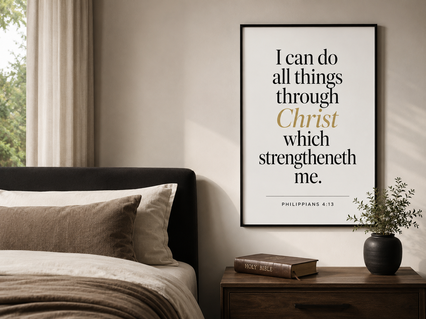 BibleSign poster in slaapkamer